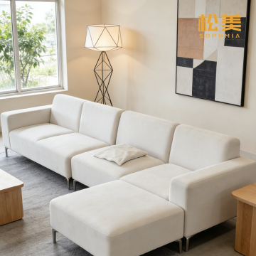 Cozy Fabric Sofa with Soft Upholstery