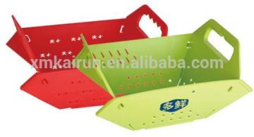Kithen tool plastic folding basket/foldable plastic basket/vegetable wash basket