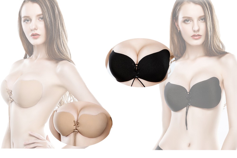 Big size bra for big breast women strapless Invisible Push-up lala bra