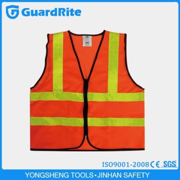 GuardRite red safety vest with zipper,safety vest with pouch