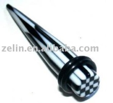 chequer ear stretching taper plug tunnel,ear plug,body piercing jewelry