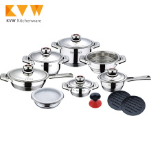 Stainless Steel Cookware Set - 16Pcs Pots and Pans Casserole Set