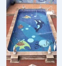 pool mosaic tile,mosaic dolphin pattern,glass swimming pool