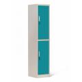 Single Metal locker 2 Compartments Blue and Gray