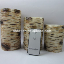 led flameless candles birch printed flameless led real wax candles led parafin wax candles with remote control