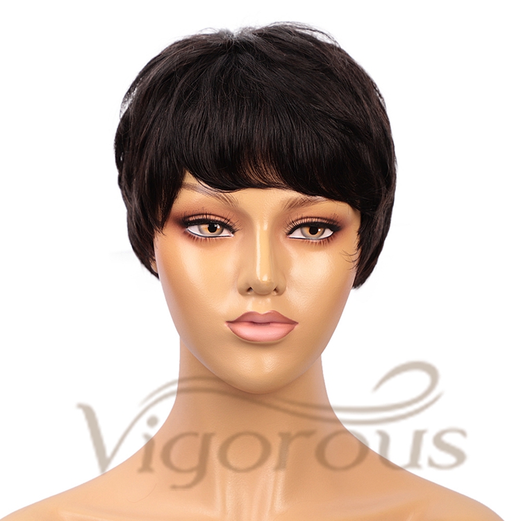 Natural Looking With Bangs For Black Women Unprocessed Raw Straight Dropshipping 100% Brazilian Real Human Hair Brazilian