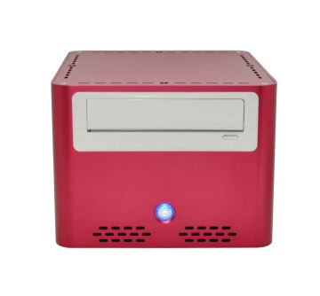 3.5mm Aluminum Itx Computer Case Red , Small Computer Cases