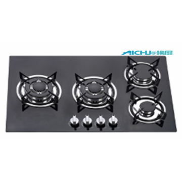 4 Burners Kitchen Tempered Glass Gas Hob