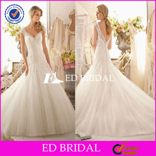 HY066 2014 new style sweetheart v-back wedding dresses country style