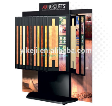 page turning flooring display rack,metal frame double sided flooring display stand,metal material floor display rack stand