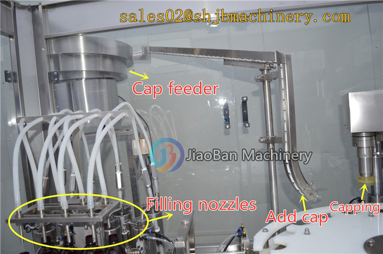 JB-YG4 Automatic wine bottle filling capping machine glass bottle filling ropp capping machine low price