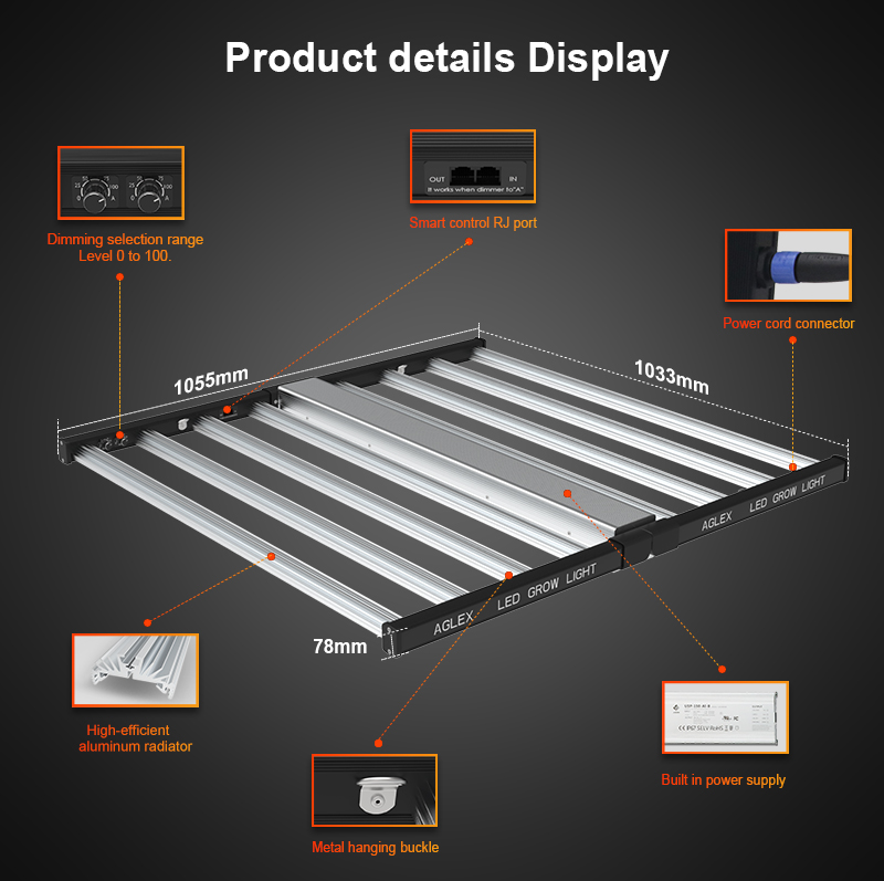 Billigaste Hydroponics Greenhouse 1000W LED Grow Lights