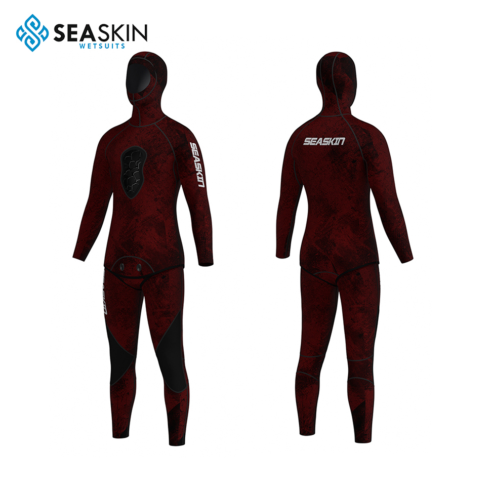 Seaskin Custom Two Piece Diving Suit 3.5mm Badan Penuh Wetsuits Zipperless Spearfish Wetsuit