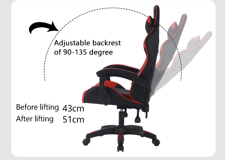 Free Sample Ruibao Ergonomic Recaro Leg Rest Quality Mesh Workstation Massage Racing Blue Computer Rocker Gaming Chair