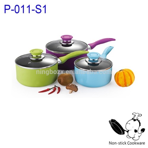 colorful nonstick soup pot aluminium pot plastic handle cookware pot