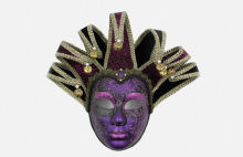 Traditional Venetian Jester Masquerade Mask 17" For Interior Decoration
