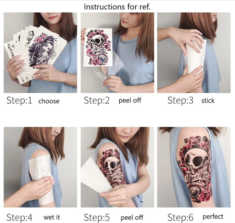 Body Water Transfer Temporary Tattoo Stickers