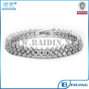 2014 new design fashion tennis copper platinum bracelet wholesale