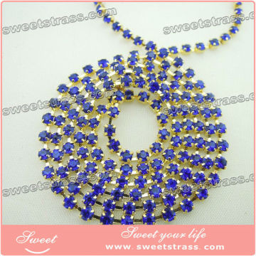 Sapphire rhinestone cup chain,lace roll chain,cup chain rhinstone factory,wholesale strass,crystal cup chain