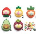 20 * 25mm dibujos animados Mini verduras de dibujos animados burbujas que soplan niños Flatback aguacate fresa cabujones Diy pegatinas de resina