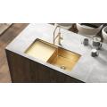 Golden Single Bowl Kitchen Sink with Drainboard