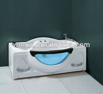 Q313 glass whirlpool bathtub water massage bath with shower
