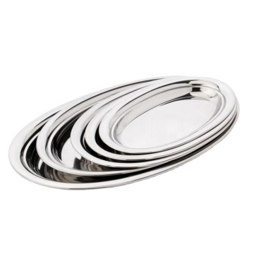 Stainless Steel Deep Ellipse Fish Egg Shaped Tray