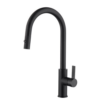 Black Vessel Sink Pull Down Sink Mixer