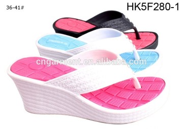 latest women high wedge flip flop