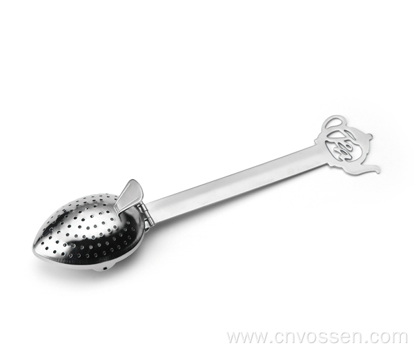 Stainless Steel Long Handle Oval Shaped Tea