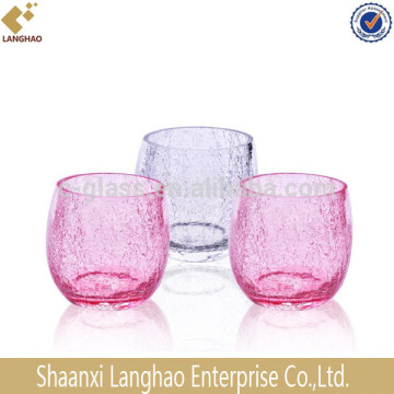 cracked glass votive candle holder