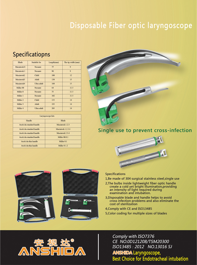 Metal Disposable Video Laryngoscope Metal Disposable Video Laryngoscope
