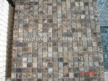 Crema Marfil & Dark Emperador Marble Mosaic (Direct Factory + Good Price)