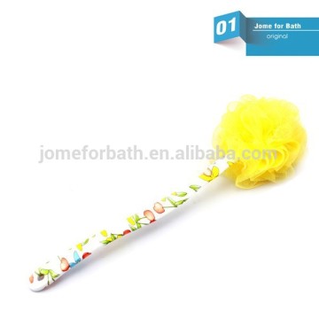 Colorful mesh exfoliating sponge,mesh bath sponge handle