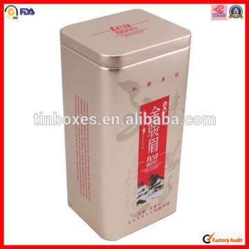 tall rectangular metal tin