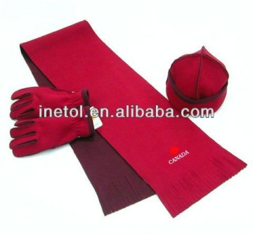 polar fleece hat scarf gloves set