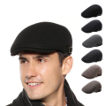 Chapéu de lã homem beret cap pintor liso chapéu