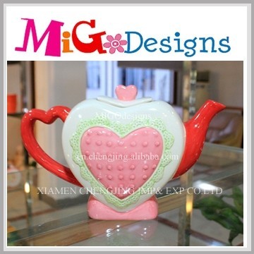 heart shape tea pot ceramic tea pot ceramic heart shape tea pot