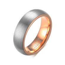 Silver and rose gold women's tungsten carbide rings