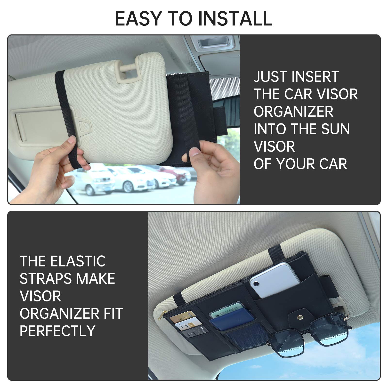 Auto Sun Visor Organizer Autozubehör Dokument Inhaber Hülle PU Leder Auto Registrierung und Versicherung Aufbewahrungstasche