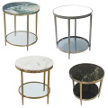 Meja kopi Marble Round With Double-Desk