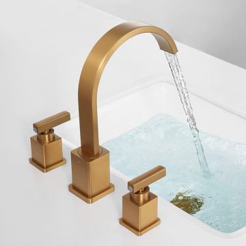 Brushed Brass Gold Bathroom Sink Faucet
