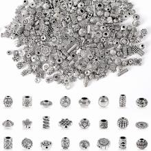 300 piezas de cuentas espaciador de metal plateado para hacer joyas