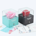 Boîte cadeau en acrylique Top Square Emballage de rose