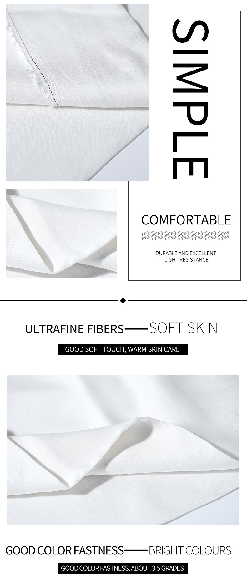 White rayon Embedding Satin weave cotton fabric