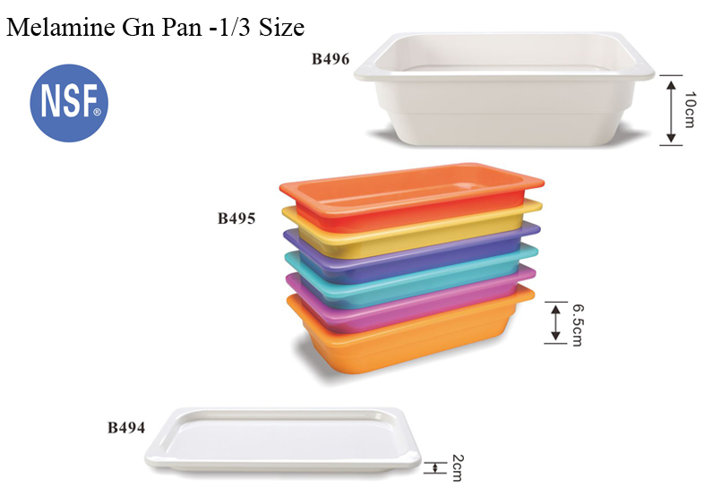 Melamine Food Tray 1/3 GN Plastic Rectangular Buffet Server Gastronorm Food Display Tray