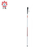 Reflective red folding walking stick for vision impaired