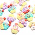 Nieuwe Aankomen 24 * 28 MM Polymeer Klei Taart Kralen Kawaii Klei Sprinkles Cupcake Cabochons Haar Boog Centrum DIY-100 stks / zak