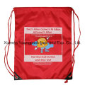 Personalisierte rote benutzerdefinierte Nylon Drawstring Rucksack Kinder Tasche