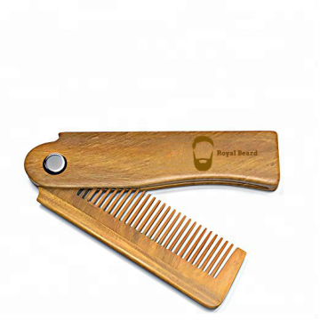 Vinnie Foldable Wooden Beard Comb - Customized Sandalwood Mini Comb for Men's Shaving